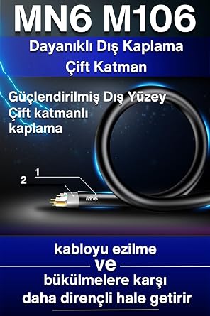 MN6 M106 Cat6 UTP Ethernet Kablosu 50 Metre, Dış Mekan UV Korumalı Çift Katmanlı PE+PVC 0.50mm İletken İnternet Kablosu