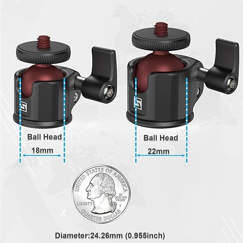 Miniatura 5 de SIOTI Mini adaptador de montaje de cabeza de bola, compatible con monopiecámara de tarjeta digitalmicrófonoteléfono inteligentecámara de