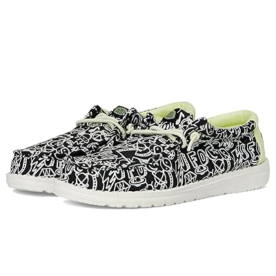 Hey Dude Kids Wally Space Glow (Little Kid/Big Kid) Boys Shoes Black/White