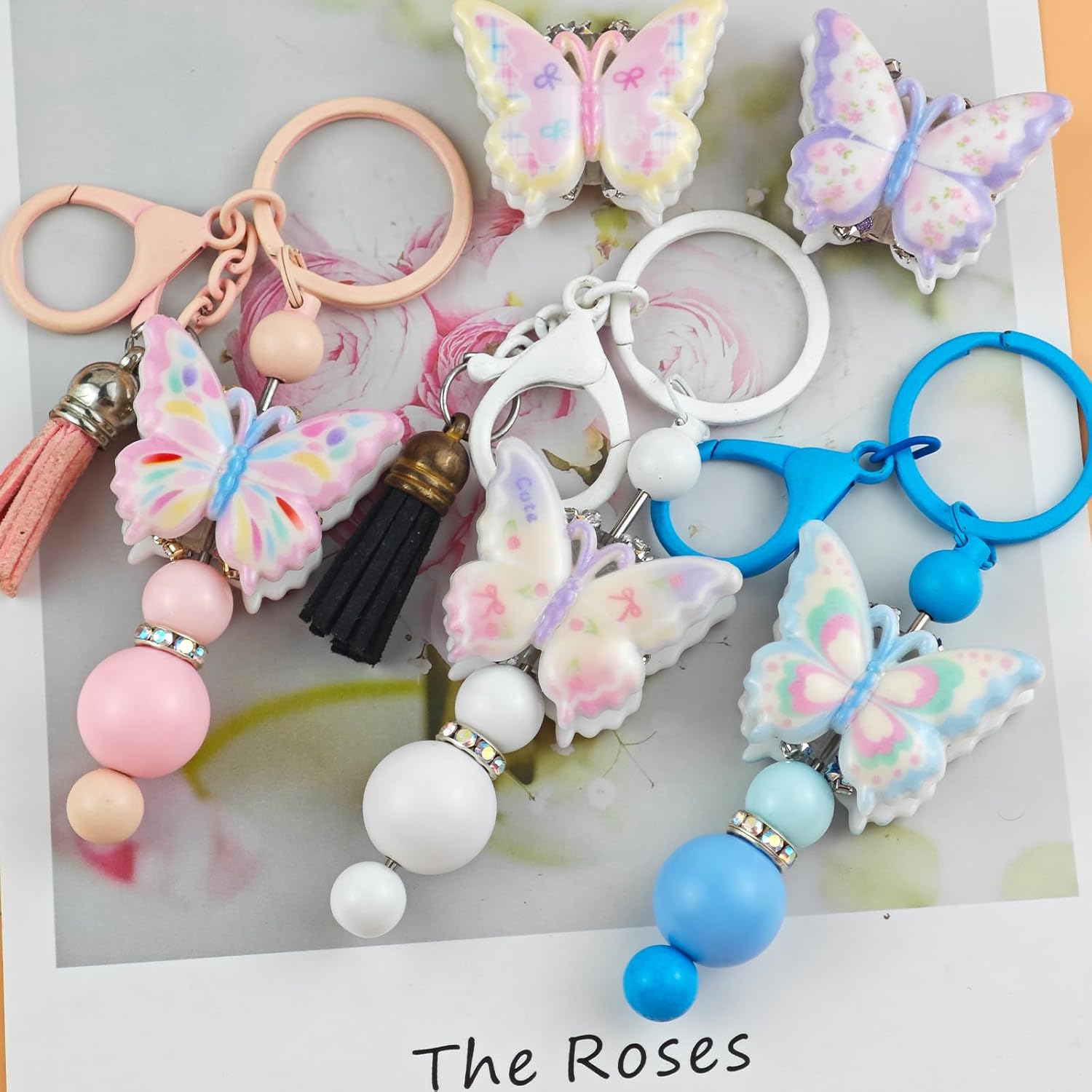 5pcs Rhinestone Butterfly Beads for Pens Fancy Focal Beads for Beadable Pens Beadable Keychains Making - Image 6