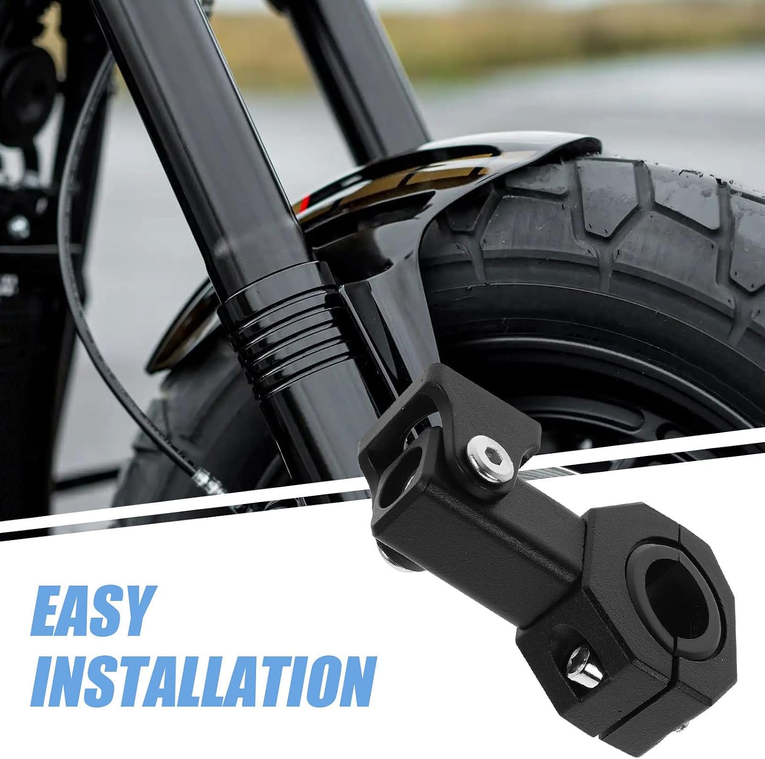 2pcs Universal Motorcycle Rearview Mirror Bracket Extender with Metal and Rubber Construction, Easy Installation and Stability for Electric Scooter and Motorcycle Rearview Mirror