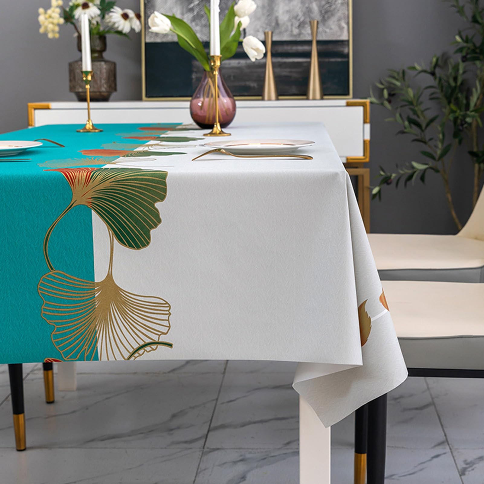 Mantel de PVC lavable de 130 x 130 cm, mantel cuadrado de plástico para jardín, picnic, fiesta, hule fácil de limpiar, duradero, impermeable, perfecto para mesas de comedor