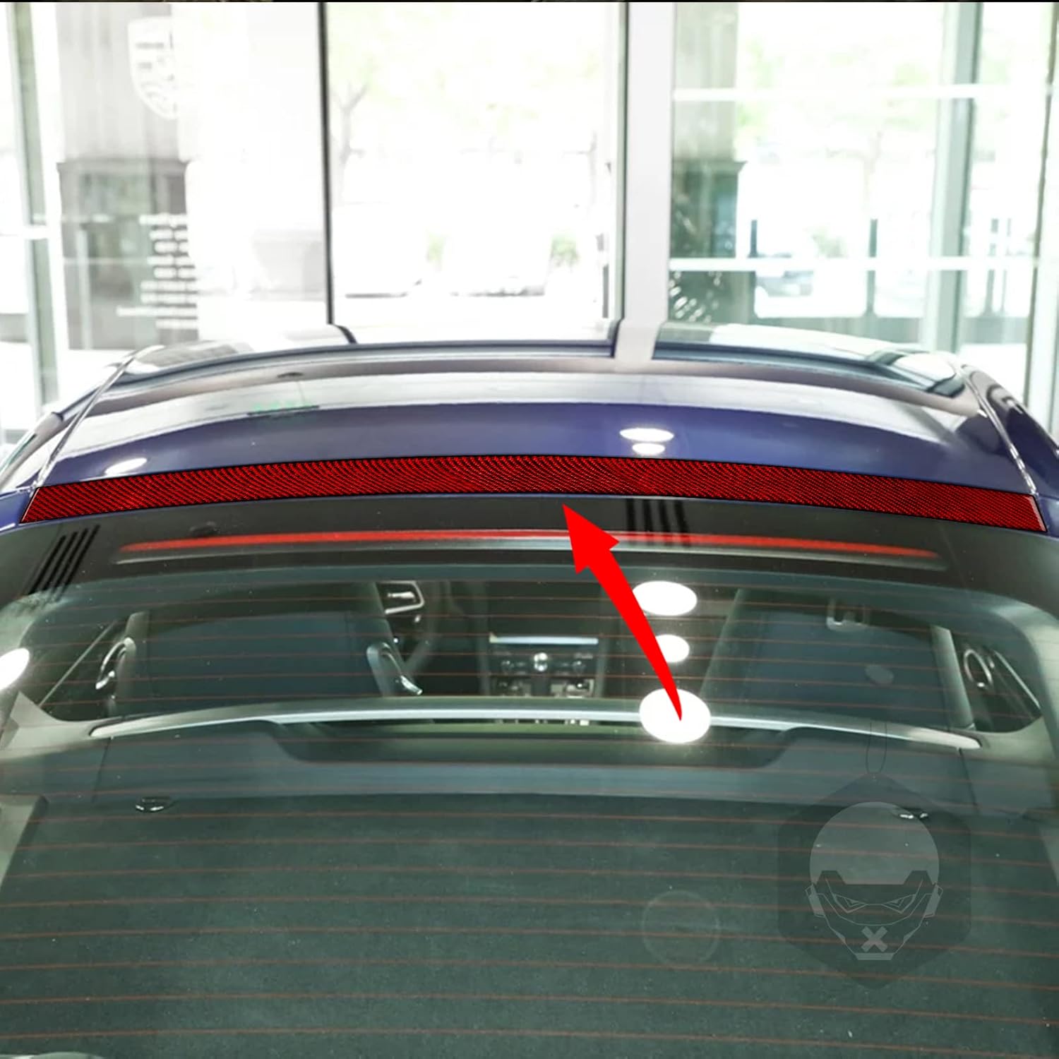 Car Exterior Roof Sunroof Panel Decoration for Porsche 718 982 Cayman/Boxster T S GTS GTS 4.0 GT4 / Spyder GT4 RS 2016-2022 Car Roof Trim Carbon Fiber Stickers Accessories (red)