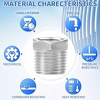 Vista 5 de ChillWaves Montaje de tubería de acero inoxidable 304, buje hexagonal reductor de 1 pulgada NPT macho x adaptador de rosca hembra NPT de 1/2 pulgada