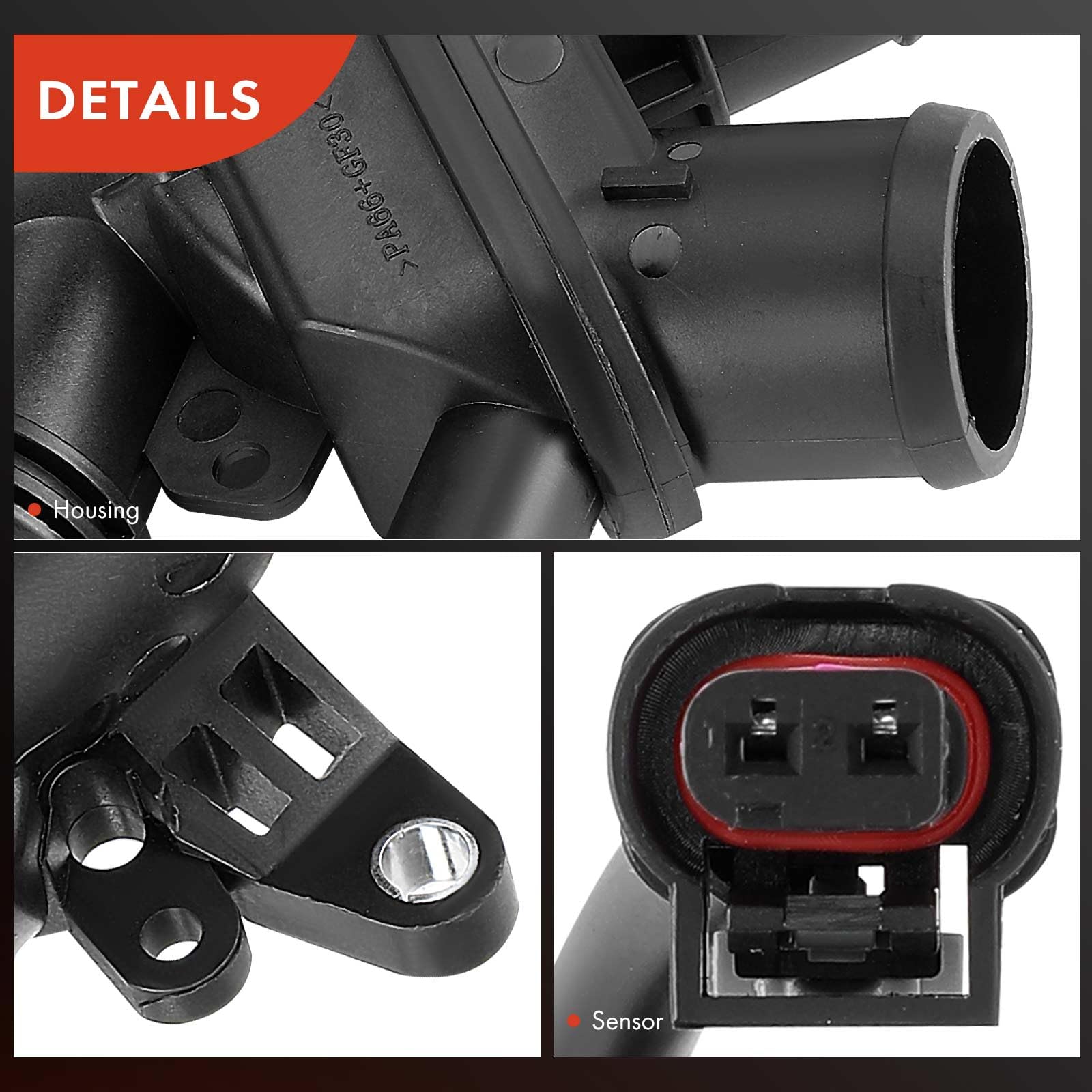 A-Premium Termostato del liquido di raffreddamento motore e gruppo alloggiamento con sensori, compatibile con Jaguar F-Type 2017-2018, XE 2017, XF 2017 - DOHC, V6 3.0L - Replace# FX238A587AG, AJ813902