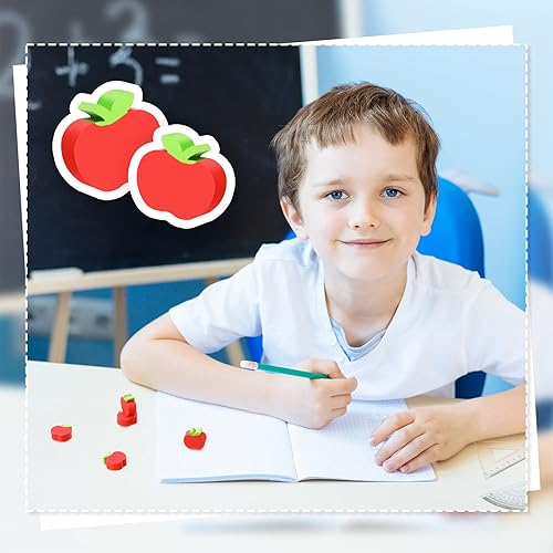Miniatura 7 de 120 mini borradores de manzana para niños, regalos de bienvenida a la escuela, para contar en el aula, manipulativos de matemáticas, suministros