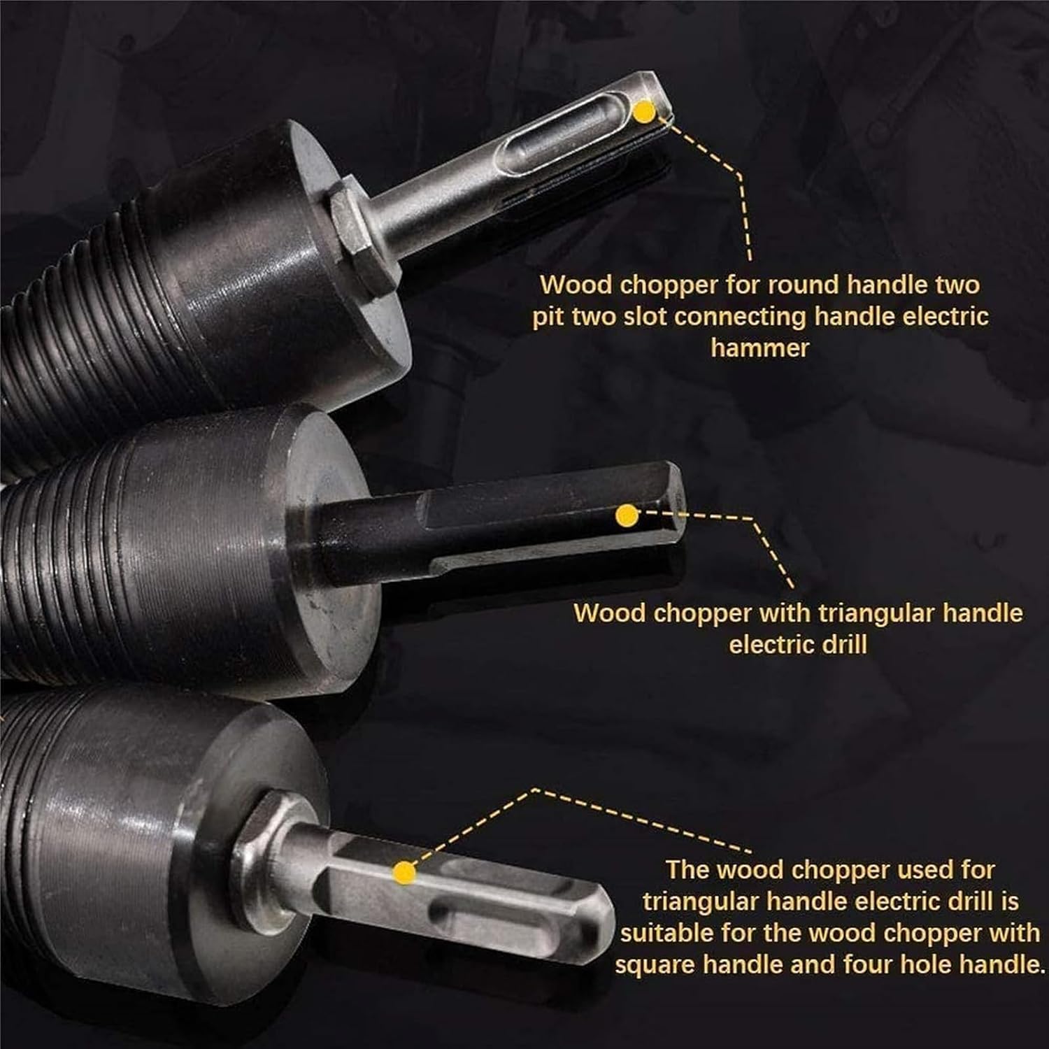 Easysplit Drill Bit,Easy Split Drill Bit Wood Splitter Drill bit,Wood Splitting Drill bit Heavy Duty Log Splitter (32+42+45MM, Black)
