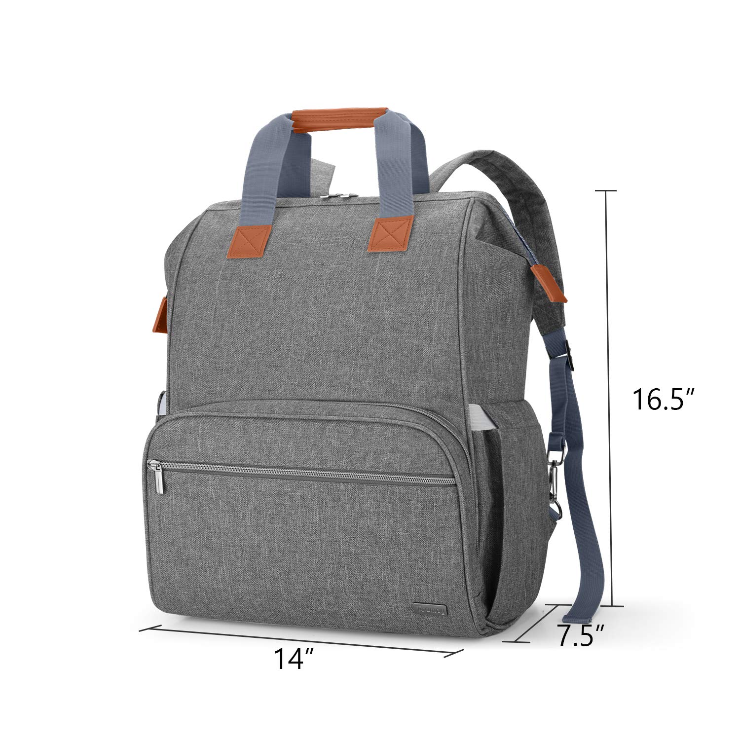 Teamoy Breast Pump Bag Compatible with Spectra S1,S2, Medela and Cooler Bag, Convertible Breast Pump Tote and Backpack with Laptop Sleeve for Working Moms, Gray