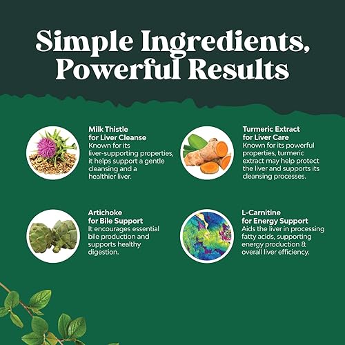 Miniatura 4 de Natures Craft Gomitas de Limpieza Herbal para la Desintoxicación del Hígado con Apoyo al Hígado, Cardo Mariano con Extracto de Alcachofa, Cúrcuma,