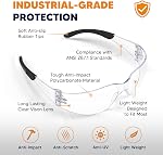 Verres de sécurité transparents 24PK, Lunettes de protection pour lunettes de sécurité Verre en polycarbonate avec temples en caoutchouc ANSI Z87.1 Résistant à l'impact anti-rayure pour le travail, le laboratoire, la construction