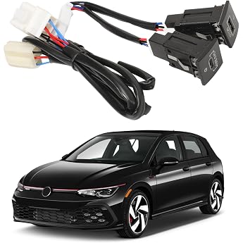Dual USB Adapter Charging Socket Quick Charger for Golf/GTI/R-Line MK5/MK6 J-t-a MK4 S-c-o EOS USB Charger Socket Cable Length 92 cm