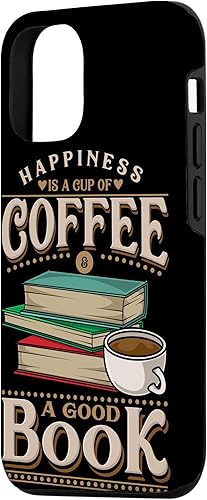 Miniatura 5 de iPhone 12 Pro Max Happiness Is Cup Of Coffee & Good Book - Estuche para adictos a cafeína