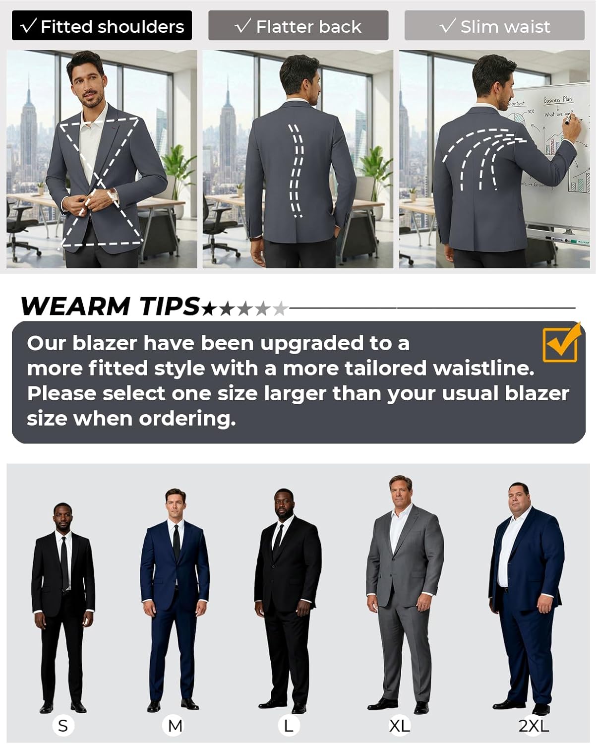 PJ PAUL JONES Men's Casual Blazer One Button Lightweight Sport Coats Solid Notched Lapel Suit Jackets - Image 6