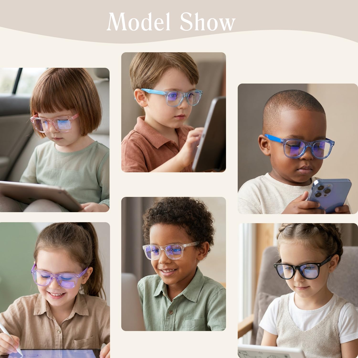 Kids Anti Glare Blue Light Glasses for Boys Girls,Flexible Computer Eyewear | An everyday accessory tailored for boys and girls aged 3-8. These clear glasses comfortably fit any active routine.