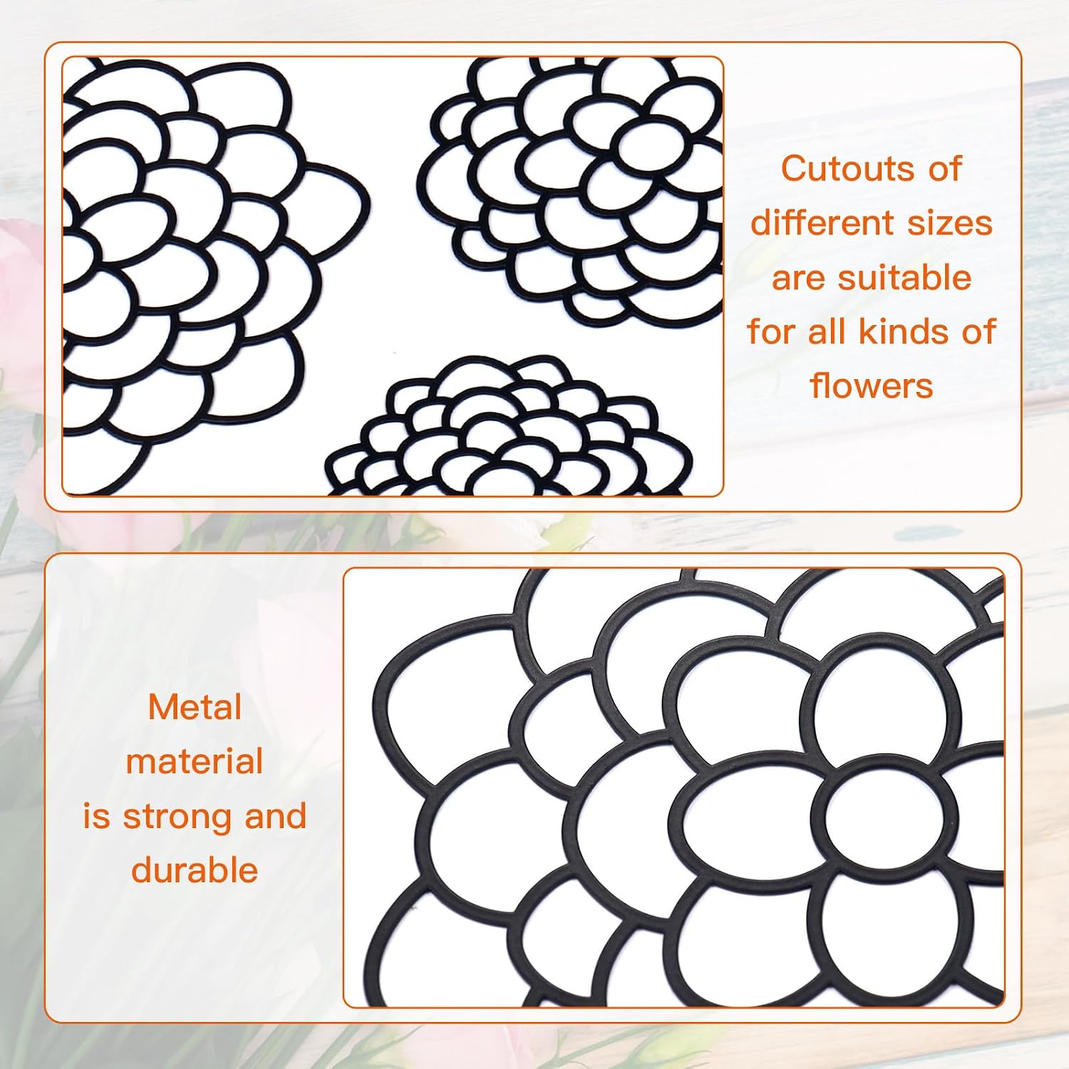 3pcs Flower Frog Metal Vase Buddy Modern Flower Arrangement Holder image 4