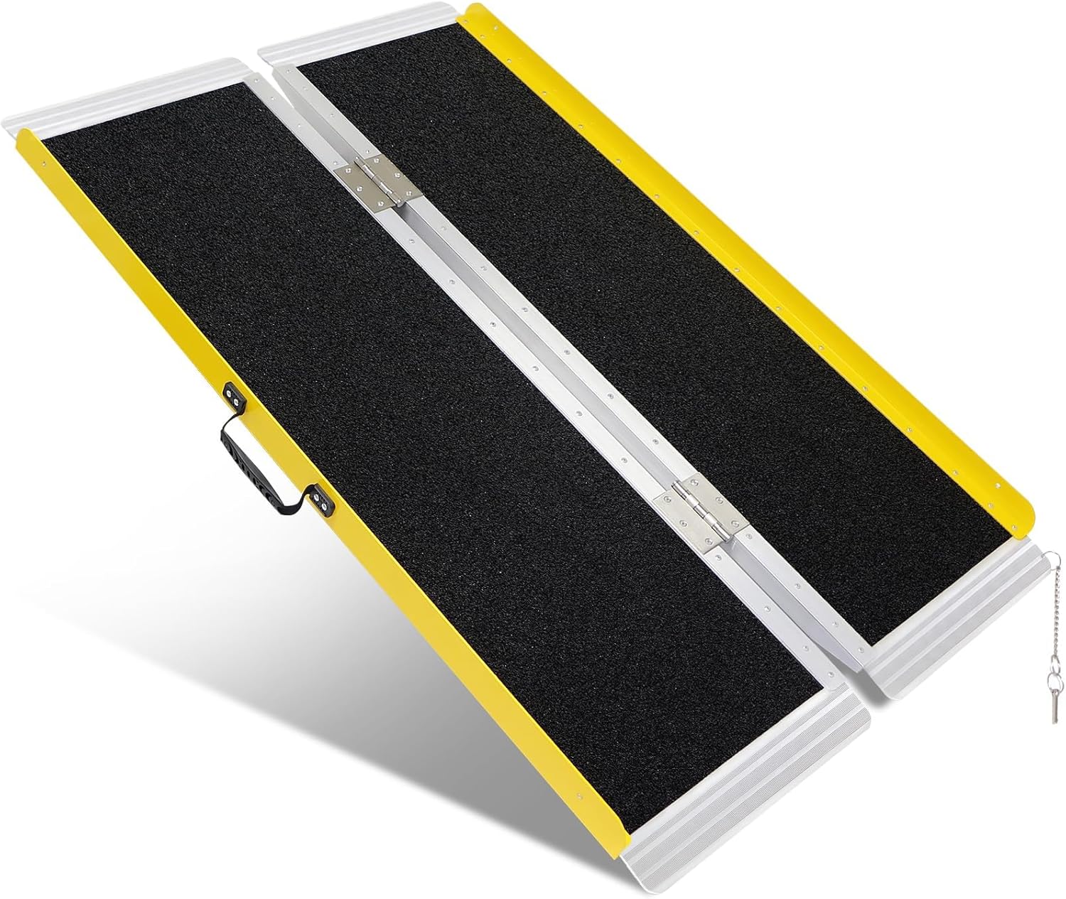 Portable Wheelchair Ramp 4FT, Foldable Ramps for Wheelchairs, Aluminum Handicap Ramp with Non-Slip Surface, Wheelchair Ramps for Home Steps, Stairs, Doorways, Curbs, 800LBS Capacity, FSA HSA Eligible