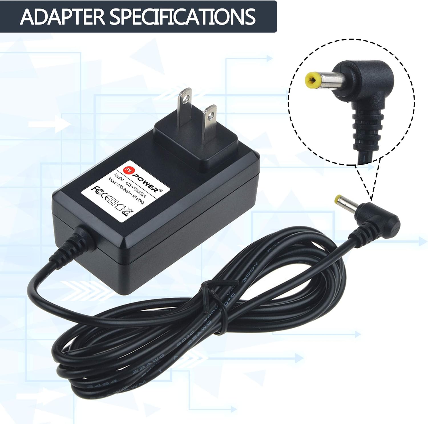 12V Charger for Sylvania, Apeman, Craig, COOAU, Dynex, Impecca, Magnavox MPD720 Portable DVD Player Ac Adapter Power Supply