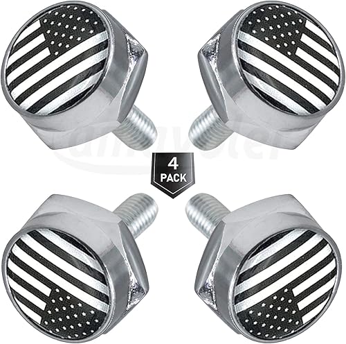 Miniatura 10 de Kit de tornillos para matrícula, 4 tornillos para matrícula con cubiertas para sujetar placas o marcos de la mayoría de automóviles, camiones y