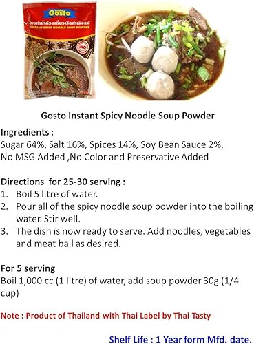 Sopa de fideos picantes instantáneos en polvo comida tailandesa Best Seller (Namtok Noodle) 208 G