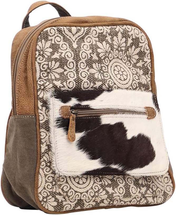 Myra Bag Floral Purses for Women - Genuine Leather and Canvas Floral Purse with Flower Print, Flower Handbags for Women