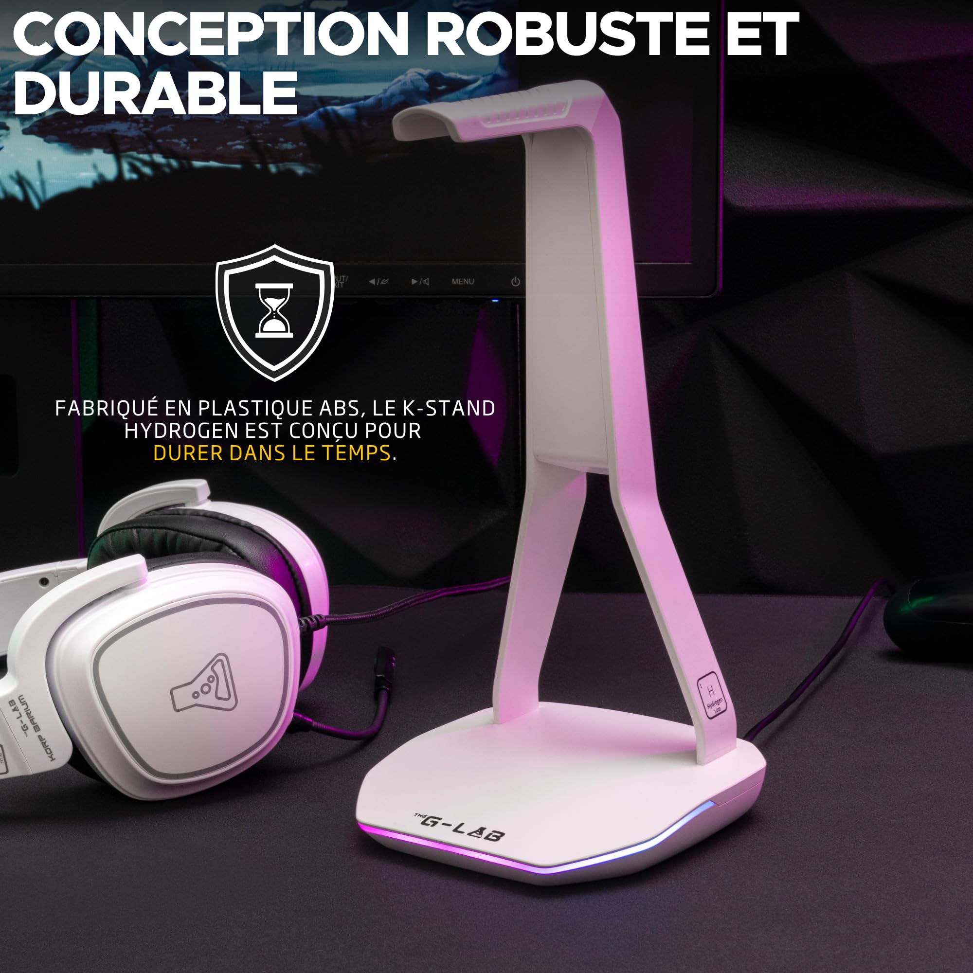 Support Casque Gamer RGB Universel Avec 2 Ports Type-C Et USB