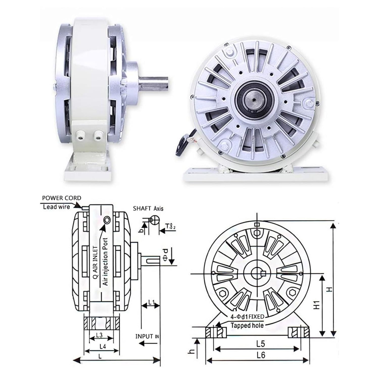 0.6~40KG 25Nm Single-axis Magnetic Powder Brake Tension Control DC24V Magnetic Powder Clutch FZ6A-1(FZ6A-1)