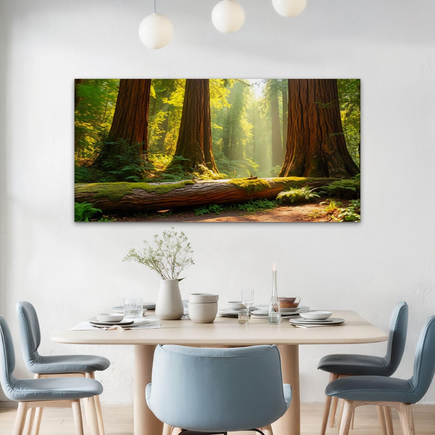 24"x 48" Canvas Wall Art redwood national park sequoiass pictures Framed Pictures Painting Prints Large Tree Wall Art for Living Room Bedroom Wall Decor Artwork