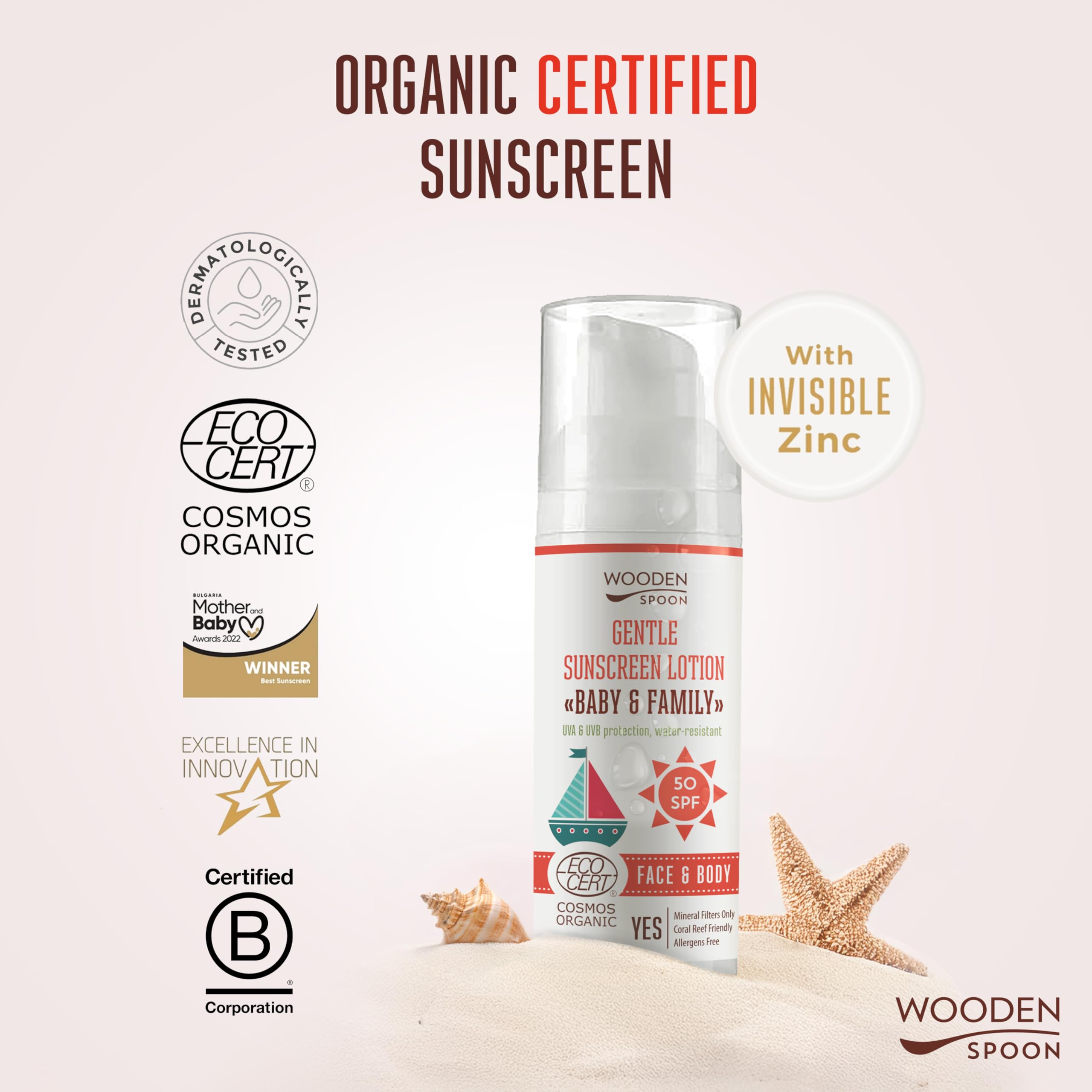 Wooden Spoon Protector Solar Orgánico Bebé y Familia SPF 50 – 100% Natural, Zinc Invisible, Sin Rastro Blanco, Hipoalergénico, Vegano, Resistente al Agua – 50 ml — view 4
