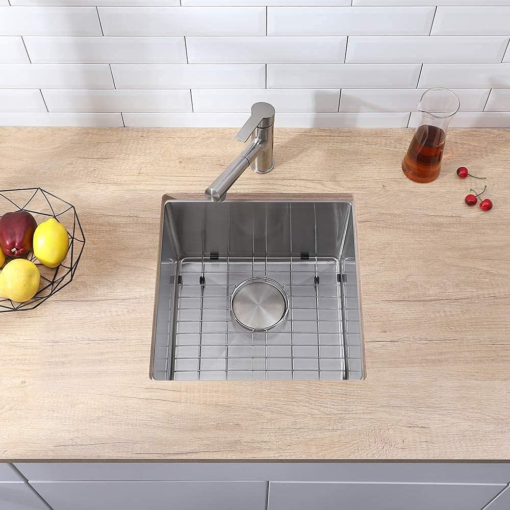 17 in Square Stainless Steel Bar Prep Secondary Kitchen Sink