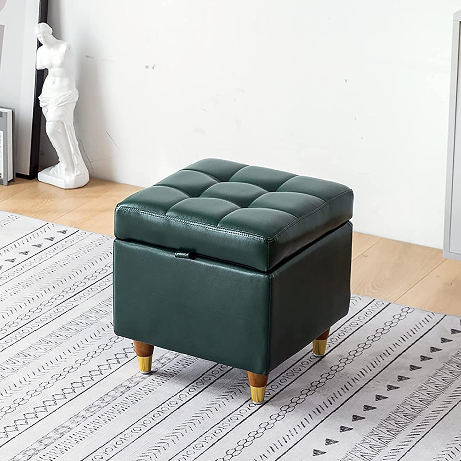 Banc de rangement en cuir PU supérieur avec assise rembourrée grand confort
