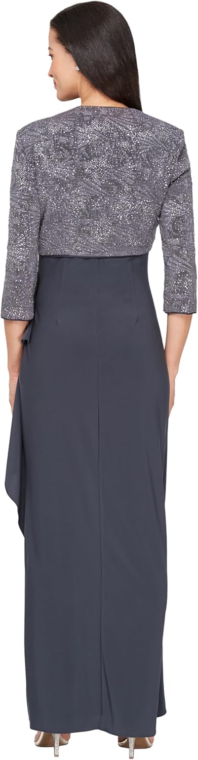 Alex Evenings Womens Empire Waist Bolero Jacket Dress (Petite and Regular Sizes) - Close Out - Image 3