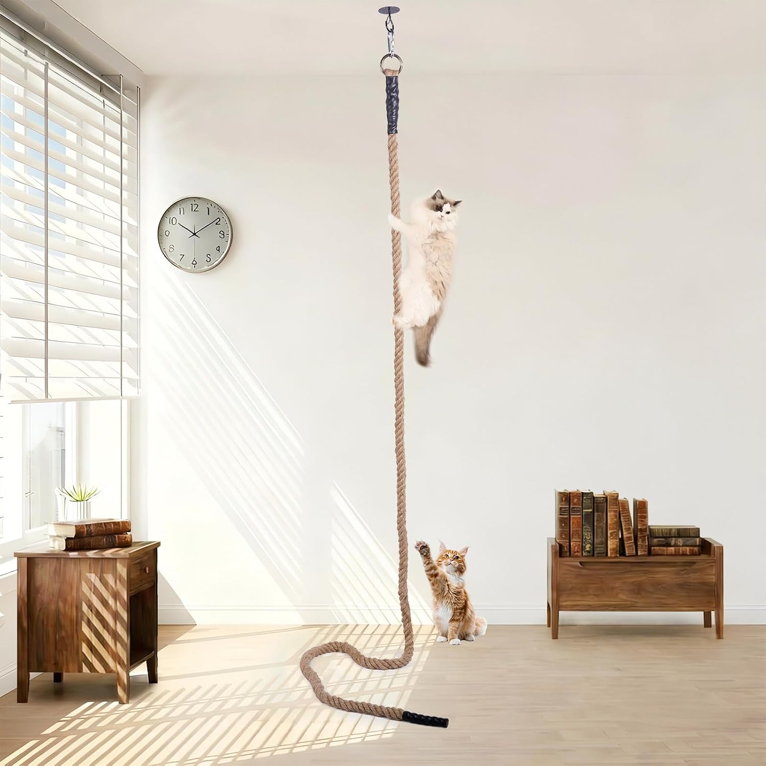 Cuerda para escalar gato de yute natural 6.56 pies miniatura 1