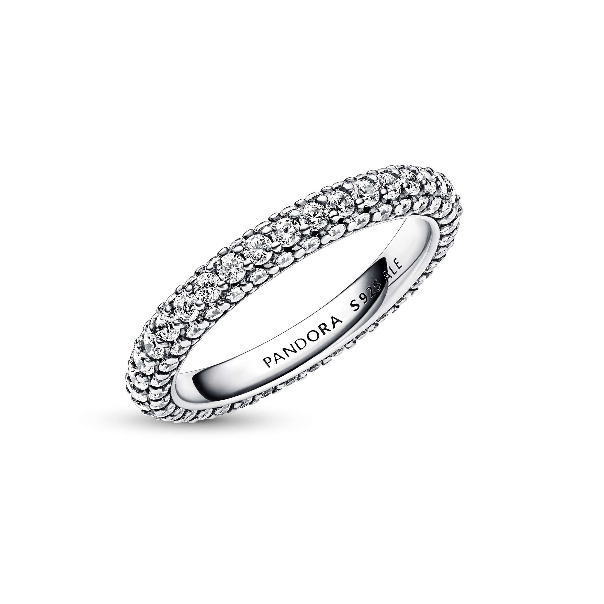 Pandora Timeless - Anello Pavè fascia singola, in argento sterling, con pietre di zirconia cubica incolori