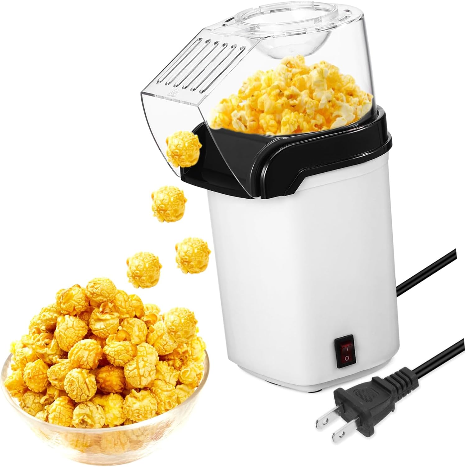 110v Electric Popcorn Maker Air Popper Machine Popcorn Maker for Home Movie Night Us Plug