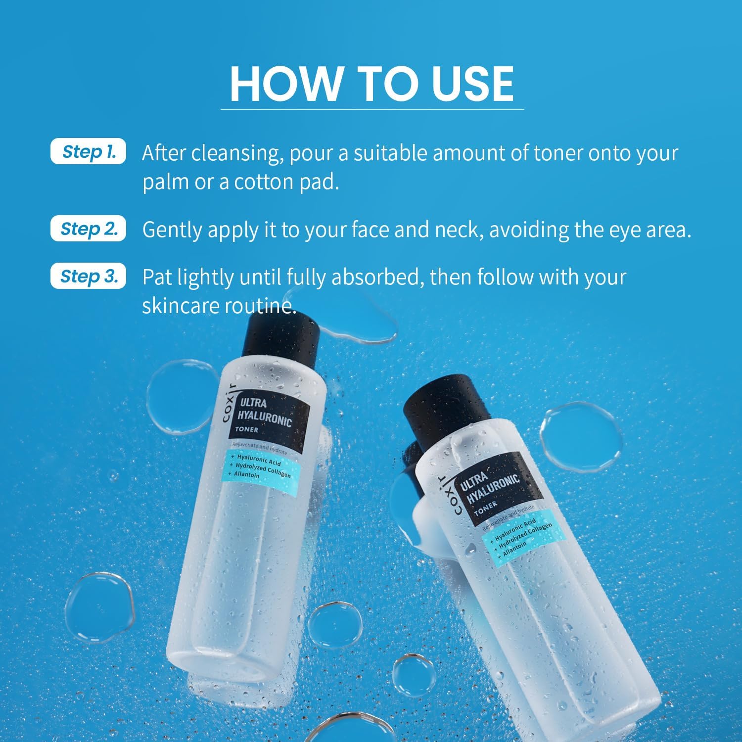 coxir Ultra HYALURONIC Acid Toner | HYDRATION-14-Complex| Hydrating, Smoothing, Calming, Moisturizing, Paraben Free, Cruelty Free, Korean Skin Care [150ml/5.07 fl.oz.] - Image 9