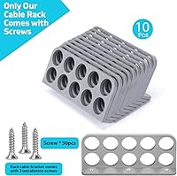 Vista 2 de Paquete de 10 soportes de cable para persecución de cables, soporte de cable para gestión organizada de cables eléctricos NMB, dispensador de cables