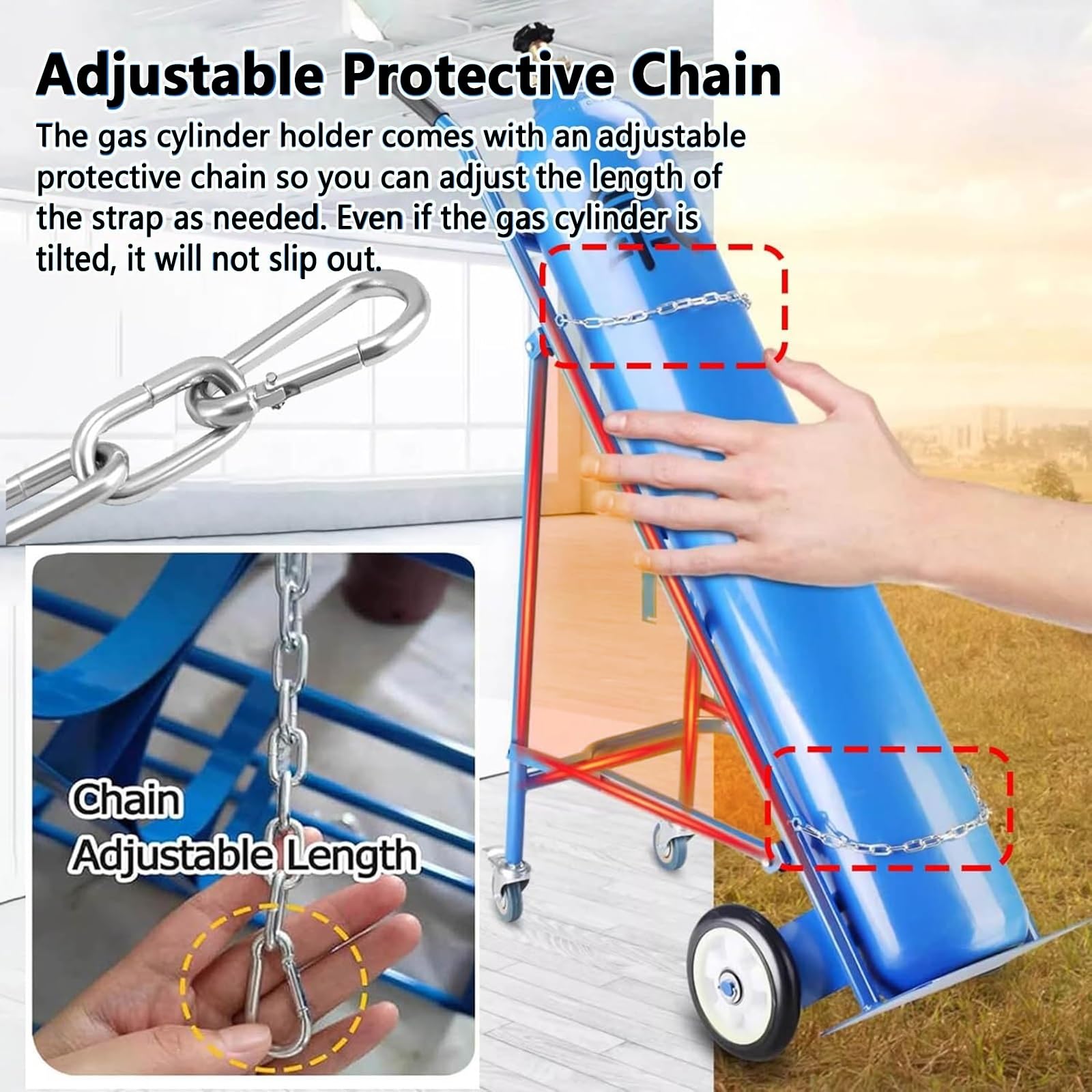 Carrello del concentratore di Ossigeno Portatile/Portatile della bombola di Ossigeno, Supporto della bombola di Ossigeno, Carrello Resistente della bombola, capacità di carico 200kg/440lb