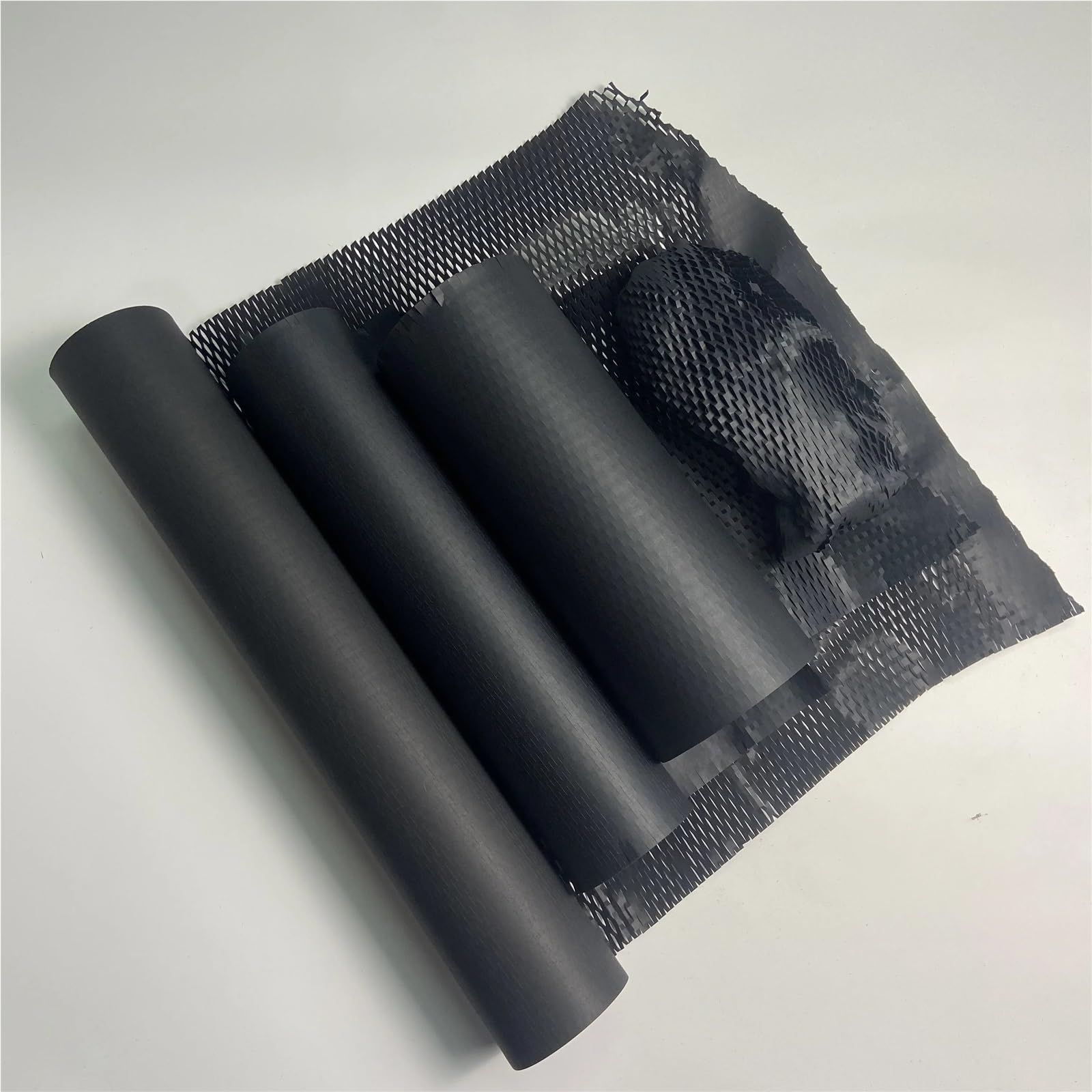 Papier pakowy o strukturze plastra miodu, Rolka papieru opakowaniowego o strukturze plastra miodu, folia bąbelkowa wielokolorowa 30-50 cm x 3-10 m(Black 50cmx10m)