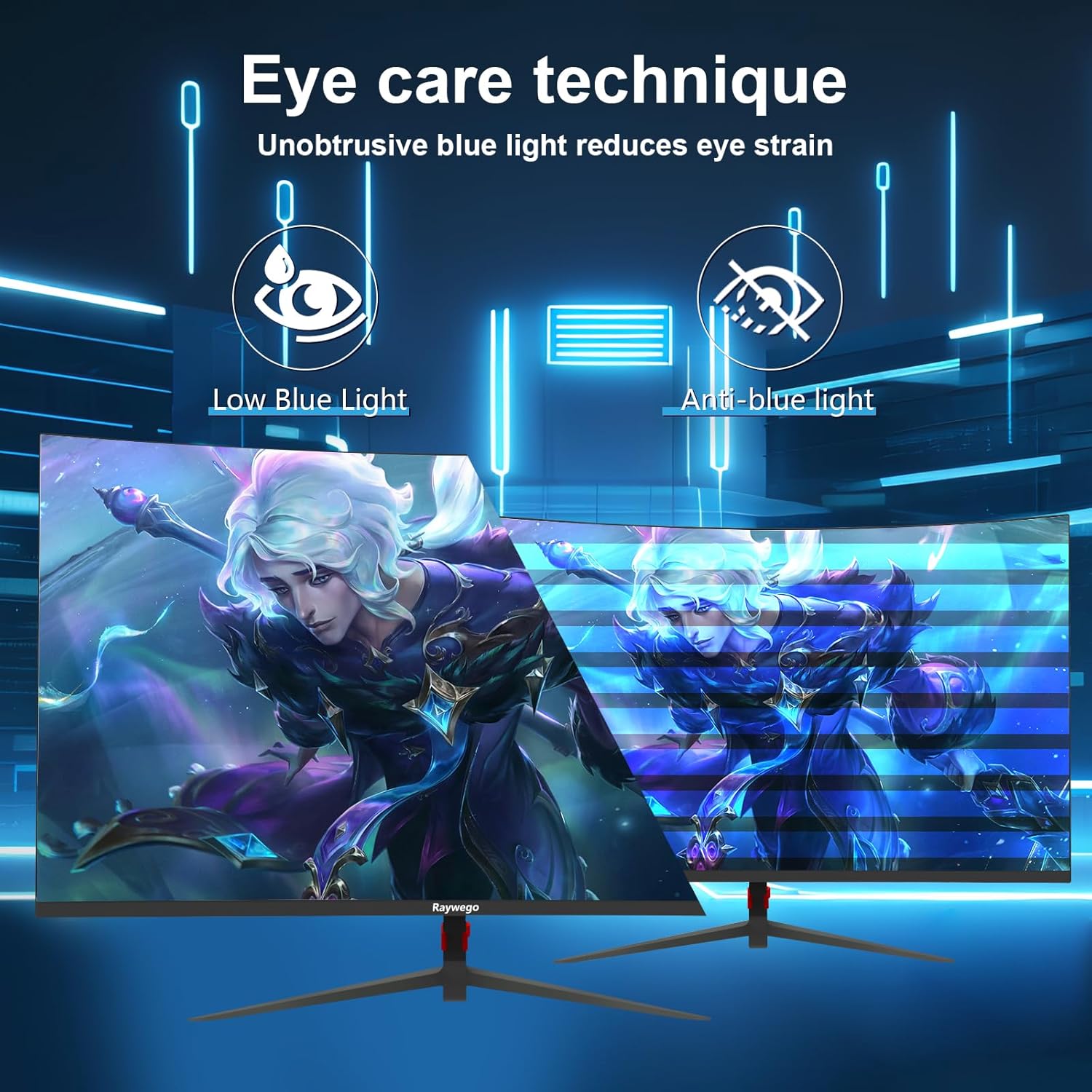 27 inch Curved Monitor 100Hz Computer MonitorFHD 1080p,HDR,99% sRGB,1800R,VESA Compatible,for Tablet,Desktop,Narrow Bezels on Three Sides, Blue Light Filter,Laptop and PC Work Gaming 27 inch Curved-1K-100hz black image 5 of 9 B0DQL7KJRK