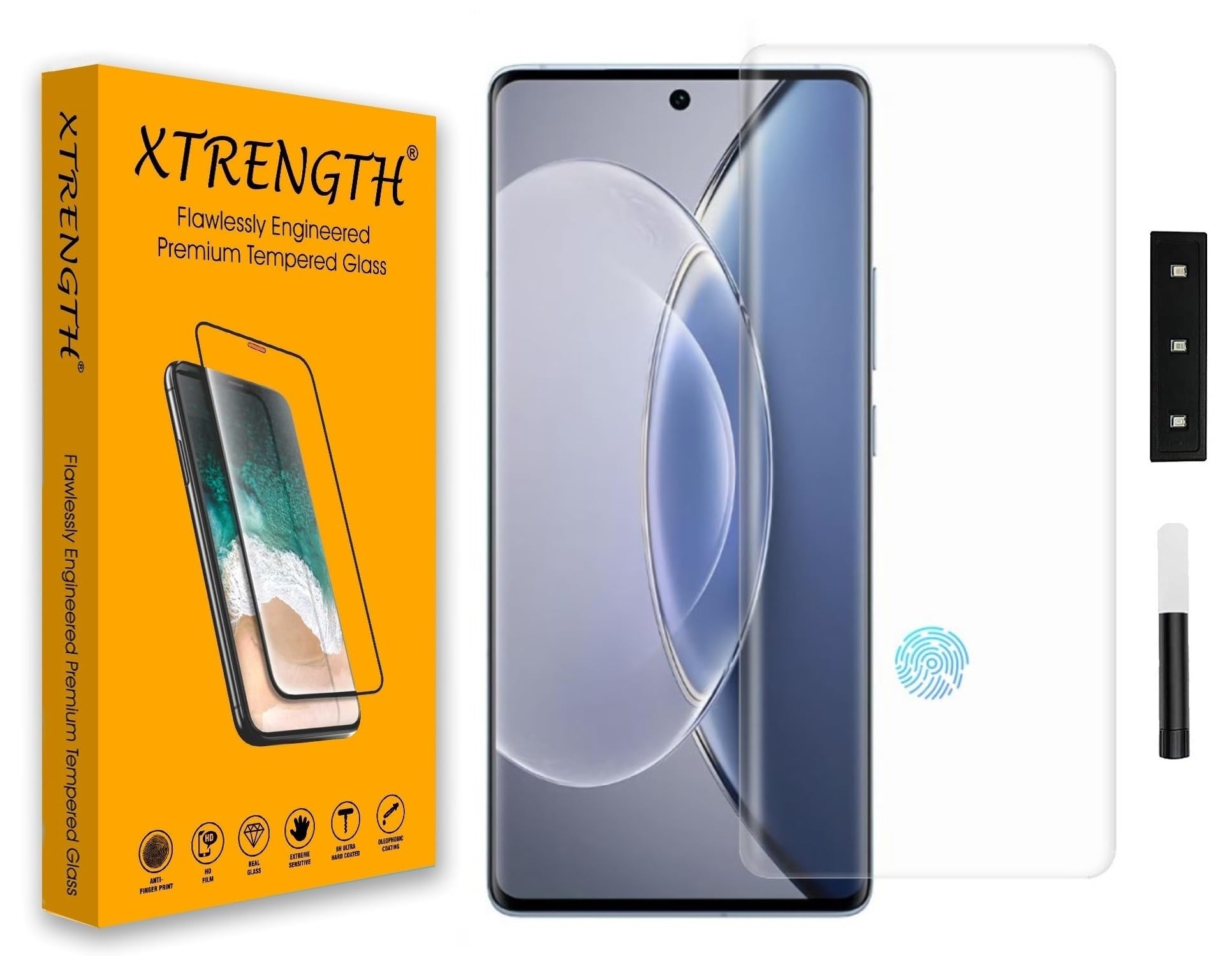 XTRENGTH Advanced HD+ Curved UV Gorilla Tempered Glass Screen Protector Designed for iQOO Z10 5G - Edge to Edge Full Screen Coverage with Easy Installation Kit (Anti-Scratch)