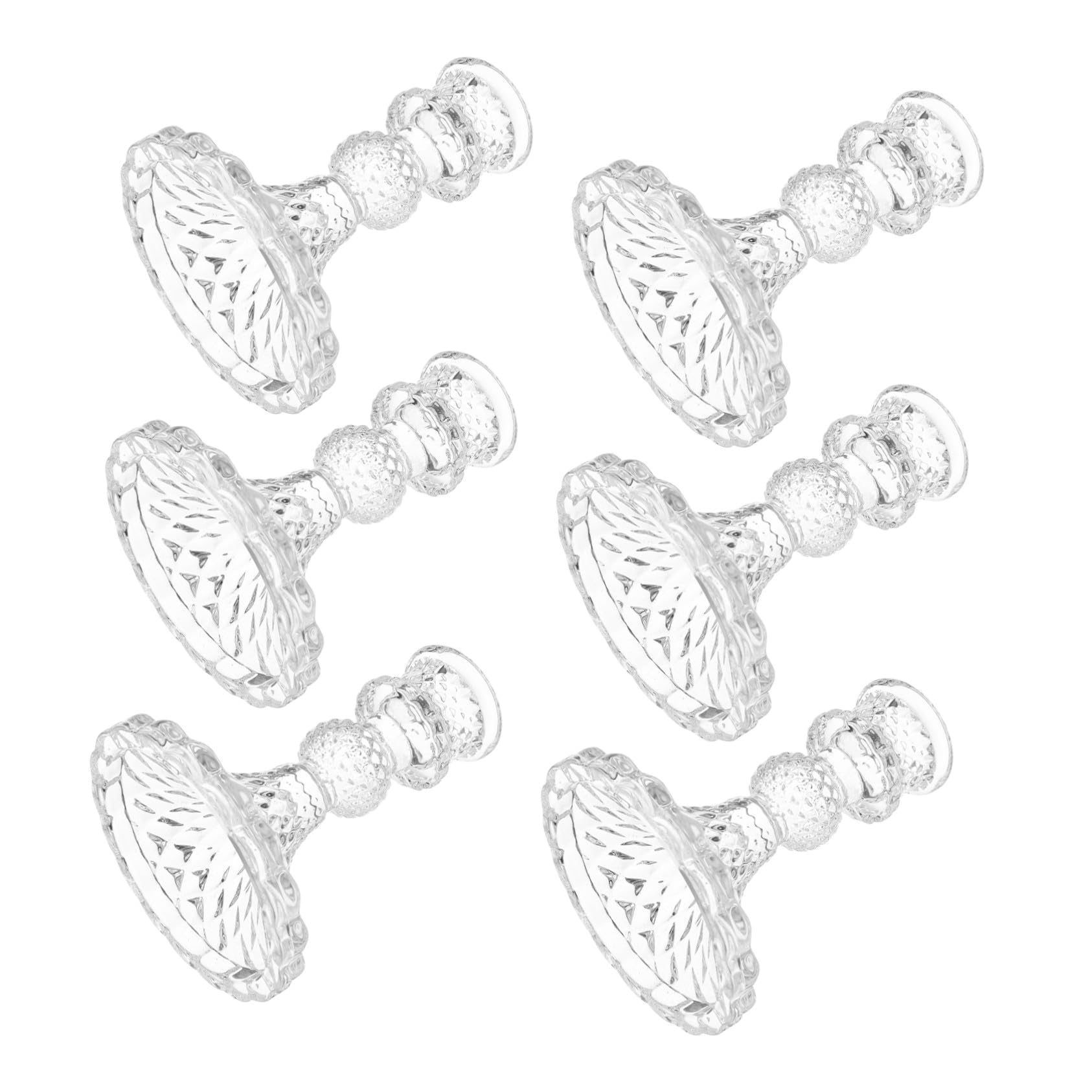 Bougeoir en verre pour table de Noël lot de 6 supports de bougies coniques pour repas de fête