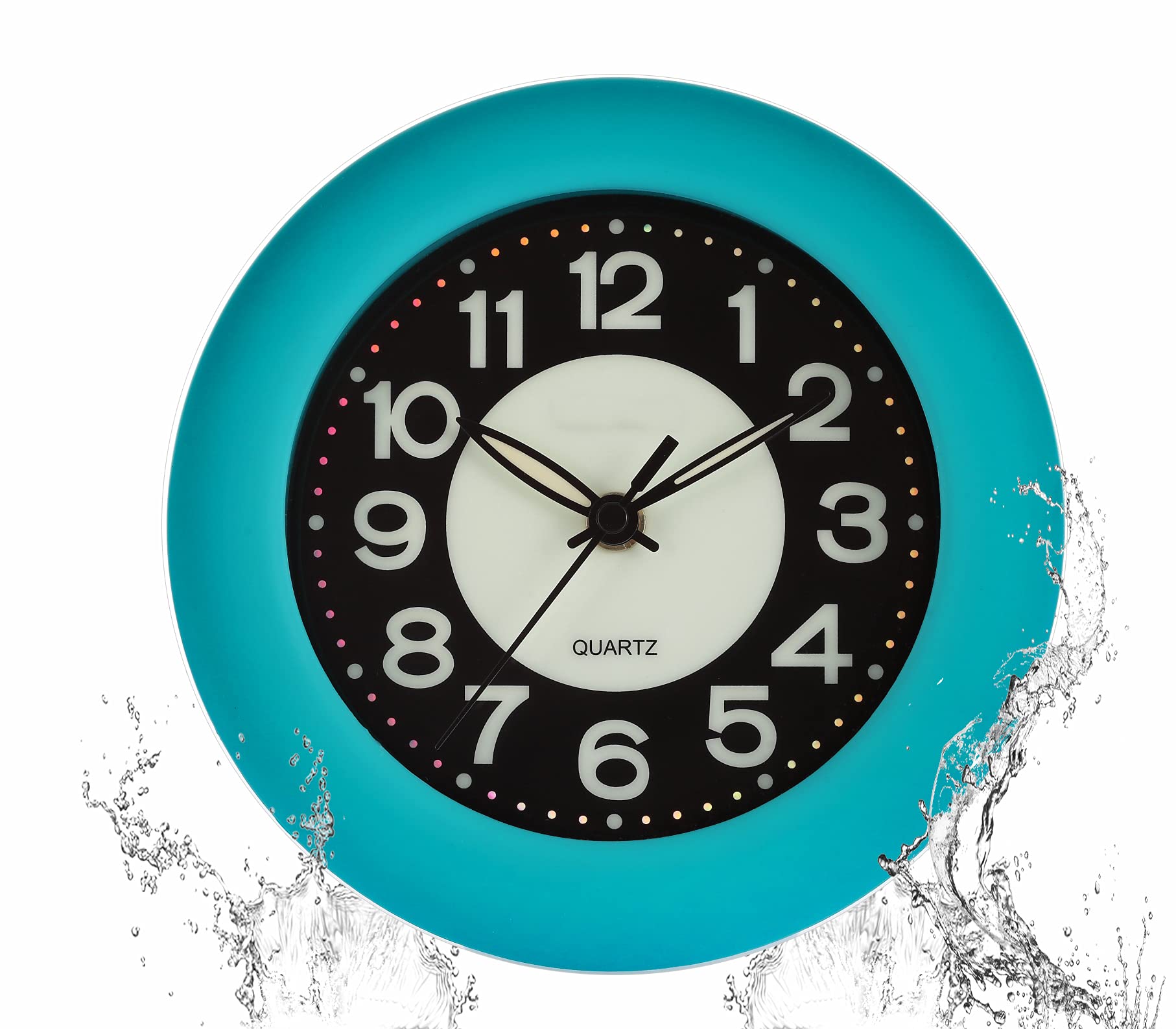 LXSZRPH Bathroom Clock Waterproof for Water Spray, Shower Clocks Analog, Large Screen, Non Ticking Silent, Luminous, Table Stand, Wall Mounted Clock for Home, Office, Pool, Spa, Restaurant (Blue)