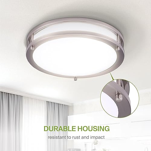 Miniatura 8 de ASD Lámpara de techo LED con sensor de movimiento de montaje empotrado de 12 pulgadas, 3 colores seleccionables 3000K 4000K 5000K, 120-277V, 15W