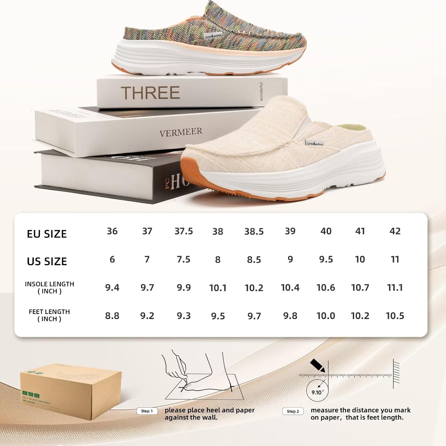 OrthoComfoot Women's Orthopedic Slip-On Loafers Walking Shoes: Comfortable Arch Suppor Slippers for Plantar Fasciitis, Casual Soft Orthotic Shoes for Foot and Heel Pain Relief - Image 9