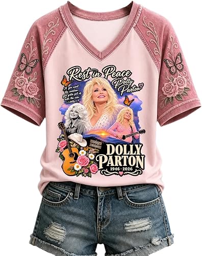 Dolly Music Parton Country Legend Memorial Vintage Shirt Pink