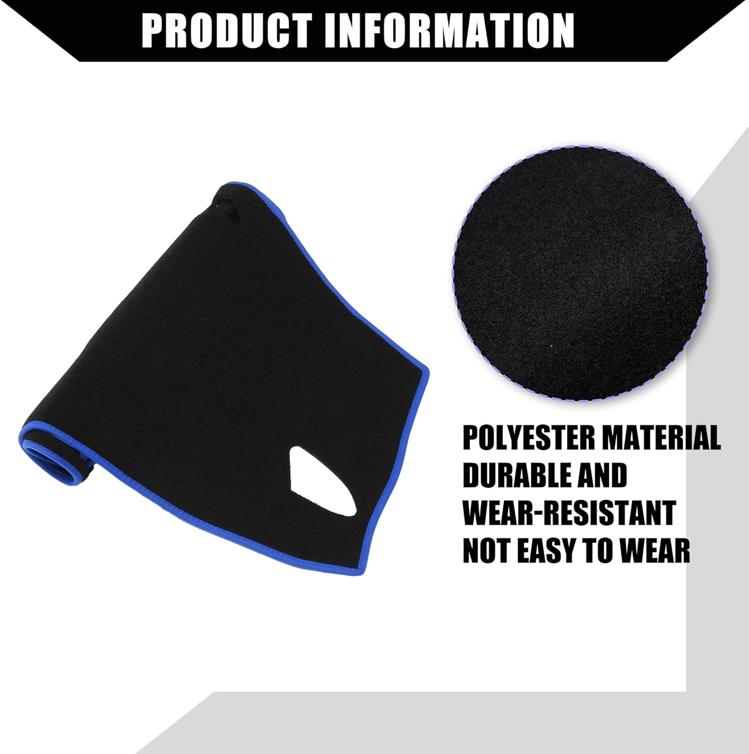 Dash Cover for Audi Q3 2012-2018 / Center Console Dashboard Cover/Non-Slip/Polyester / 1 Pcs Black Blue