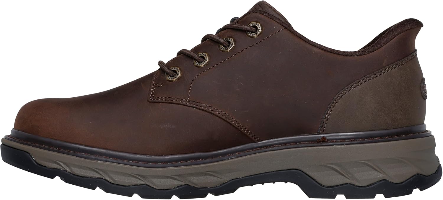 Skechers Men's USA Lockett - Gustav Round Toe Bungee Lace Leather Slip-Ins