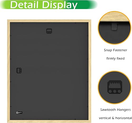 Vista 121 de FrameWorks Marcos de fotos clásicos de madera de 11 x 14 a 8 x 10 pulgadas con vidrio templado, roble natural, paquete de 6