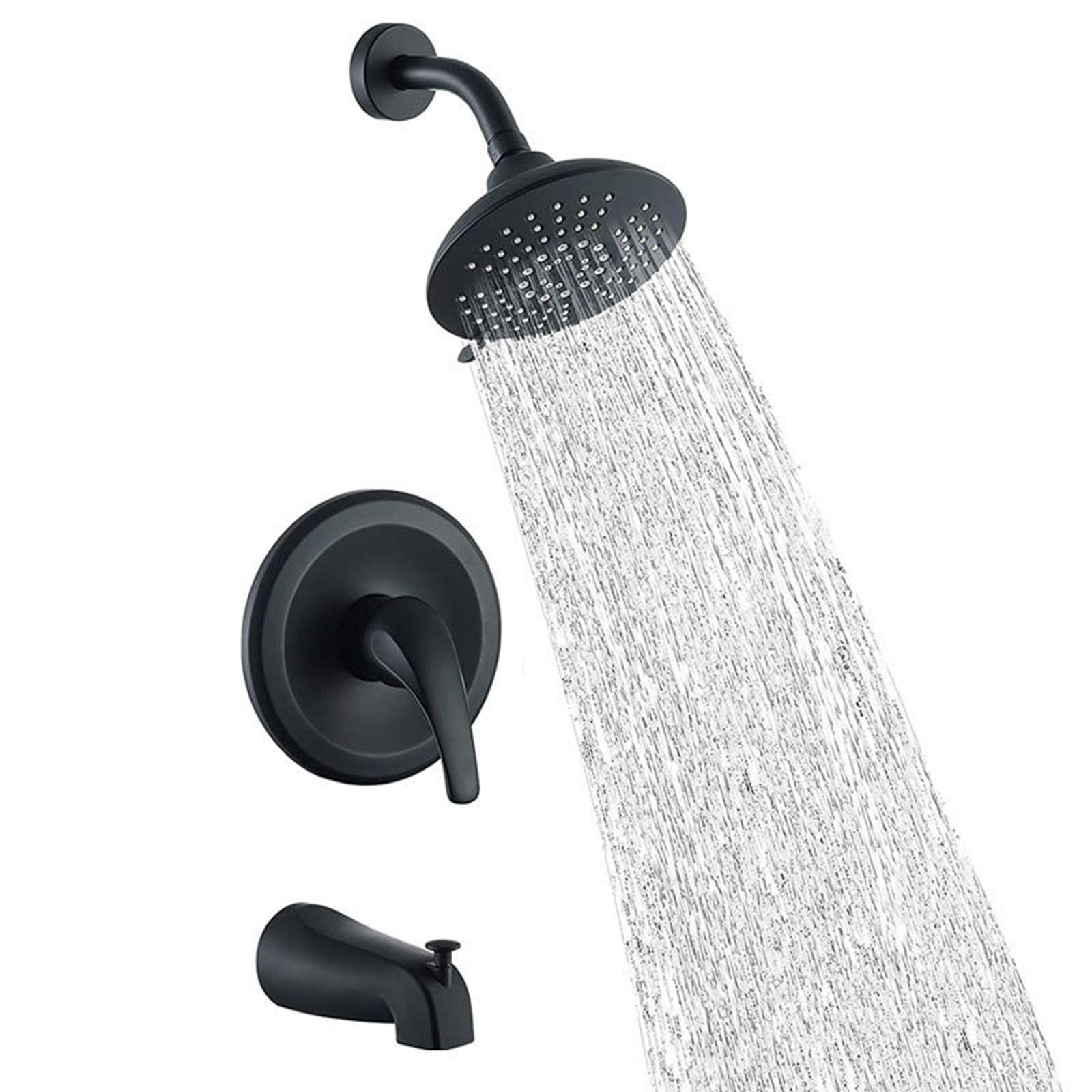 Pommeau de douche à 5 jets et robinet de baignoire à poignée unique