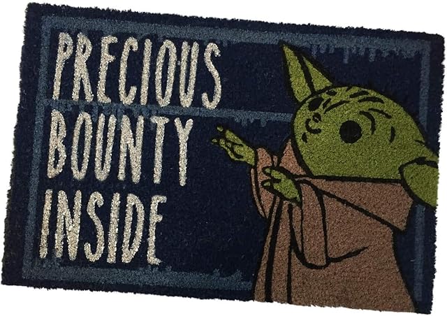 Star Wars Door Mat (Precious Bounty Inside Design), The Mandalorian Coir Doormat, Outside and Inside Door Mat 40cm x 60cm, Gifts for Men and Women - Official Merchandise